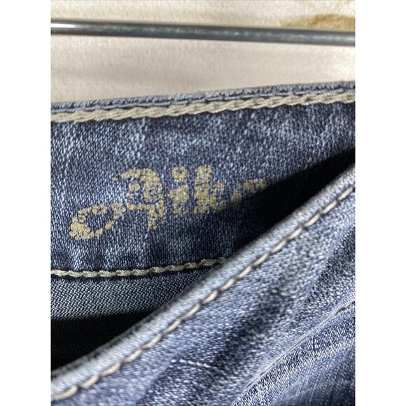 Silver Jeans Womens 30 Aiko Distressed Stretch Denim Medium Wash Boot Cut - Picture 4 of 11